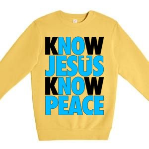 Inspirational Know Jesus Know Peace Premium Crewneck Sweatshirt