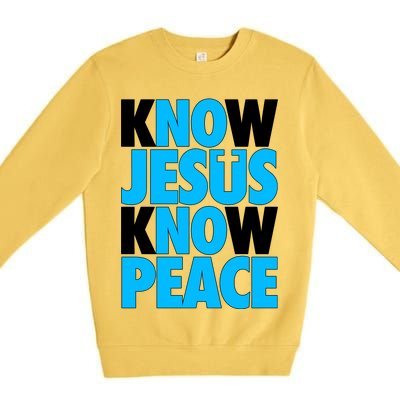 Inspirational Know Jesus Know Peace Premium Crewneck Sweatshirt