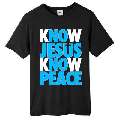 Inspirational Know Jesus Know Peace Tall Fusion ChromaSoft Performance T-Shirt