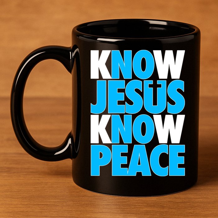 Inspirational Know Jesus Know Peace 11oz C Handle Ceramic Mug