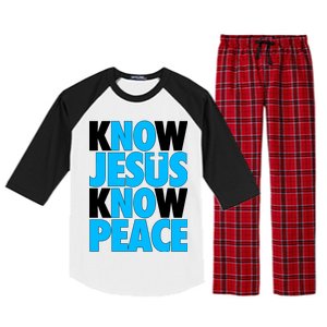 Inspirational Know Jesus Know Peace Raglan Sleeve Pajama Set