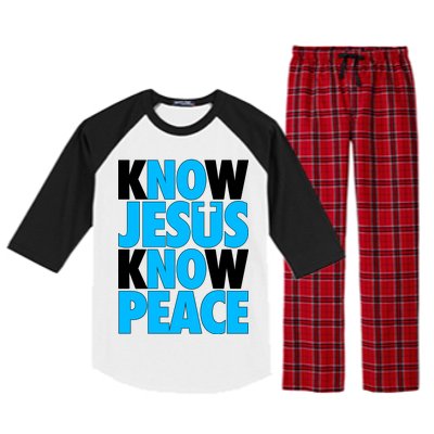 Inspirational Know Jesus Know Peace Raglan Sleeve Pajama Set