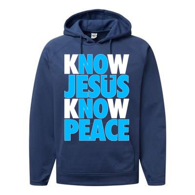 Inspirational Know Jesus Know Peace Performance Fleece Hoodie