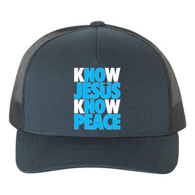 Inspirational Know Jesus Know Peace Yupoong Adult 5-Panel Trucker Hat