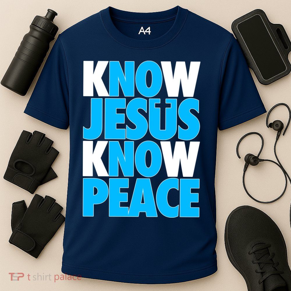Inspirational Know Jesus Know Peace Cooling Performance Crew T-Shirt