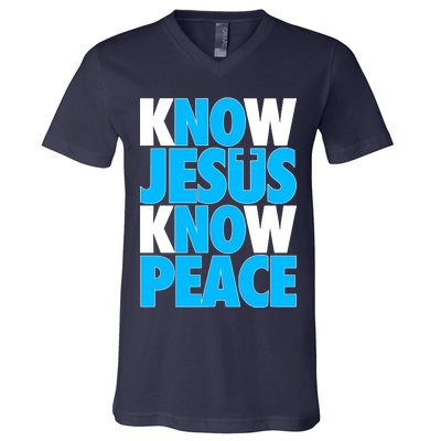 Inspirational Know Jesus Know Peace V-Neck T-Shirt