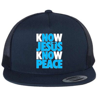 Inspirational Know Jesus Know Peace Flat Bill Trucker Hat