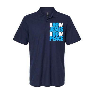 Inspirational Know Jesus Know Peace Softstyle Adult Sport Polo