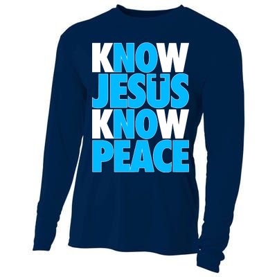 Inspirational Know Jesus Know Peace Cooling Performance Long Sleeve Crew