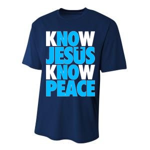 Inspirational Know Jesus Know Peace Performance Sprint T-Shirt