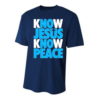 Inspirational Know Jesus Know Peace Youth Performance Sprint T-Shirt