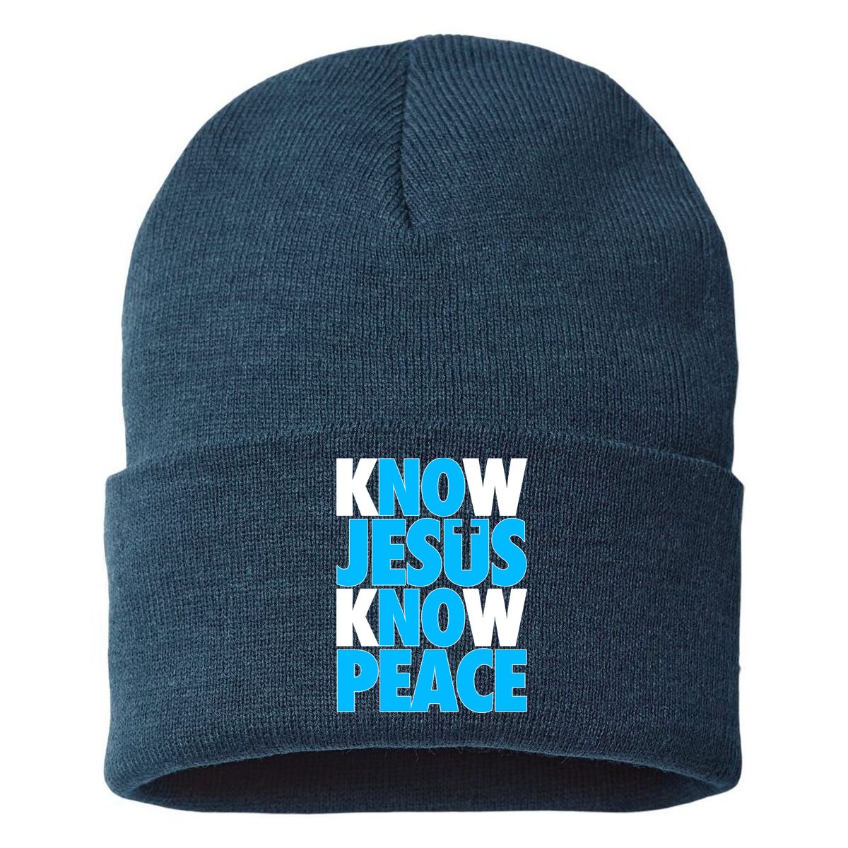 Inspirational Know Jesus Know Peace Sustainable Knit Beanie
