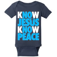 Inspirational Know Jesus Know Peace Baby Bodysuit