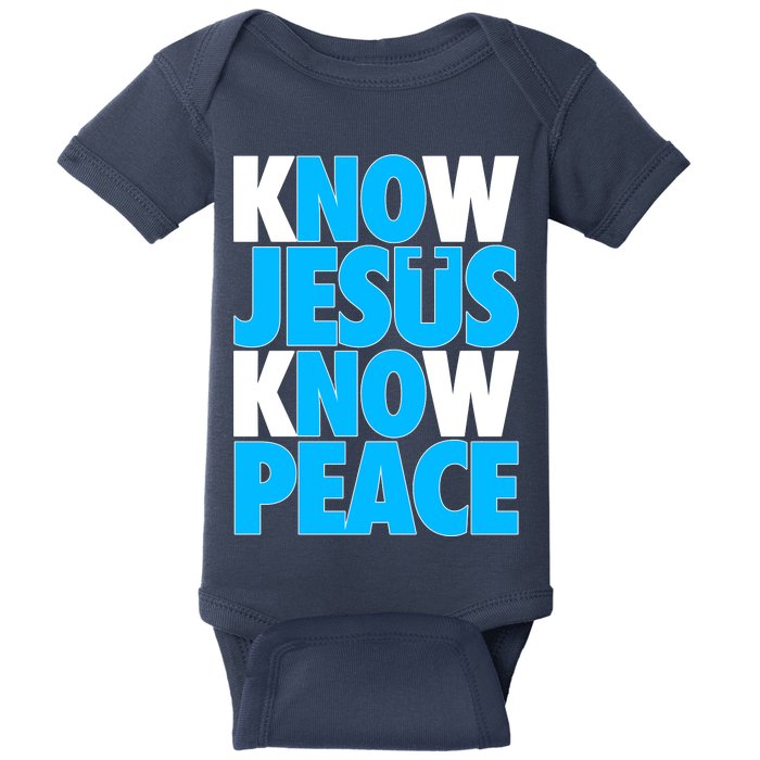 Inspirational Know Jesus Know Peace Baby Bodysuit