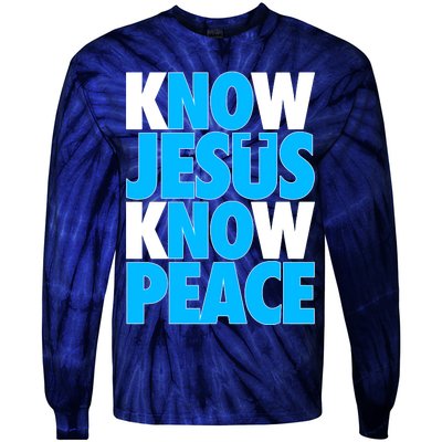 Inspirational Know Jesus Know Peace Tie-Dye Long Sleeve Shirt