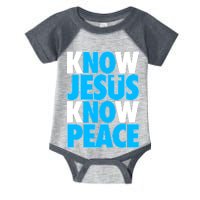 Inspirational Know Jesus Know Peace Infant Baby Jersey Bodysuit