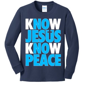 Inspirational Know Jesus Know Peace Kids Long Sleeve Shirt