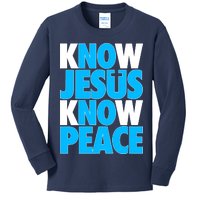 Inspirational Know Jesus Know Peace Kids Long Sleeve Shirt