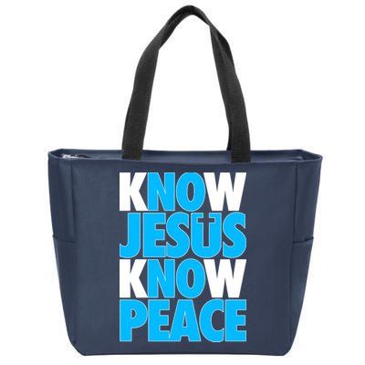 Inspirational Know Jesus Know Peace Zip Tote Bag