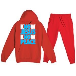 Inspirational Know Jesus Know Peace Premium Hooded Sweatsuit Set