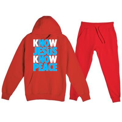 Inspirational Know Jesus Know Peace Premium Hooded Sweatsuit Set