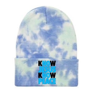 Inspirational Know Jesus Know Peace Tie Dye 12in Knit Beanie