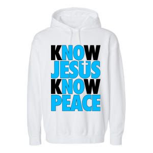 Inspirational Know Jesus Know Peace Garment-Dyed Fleece Hoodie