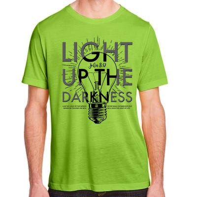 Inspirational Light Up The Darkness John 8:12 Adult ChromaSoft Performance T-Shirt