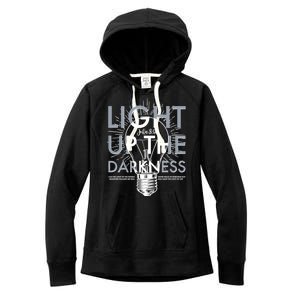 Inspirational Light Up The Darkness John 8:12 Women's Fleece Hoodie