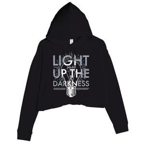 Inspirational Light Up The Darkness John 8:12 Crop Fleece Hoodie