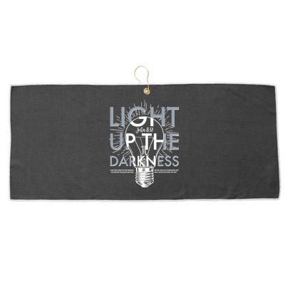 Inspirational Light Up The Darkness John 8:12 Large Microfiber Waffle Golf Towel