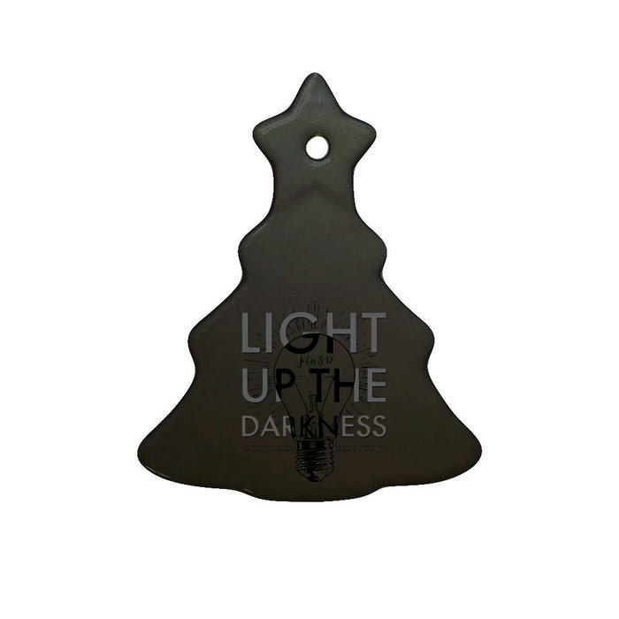 Inspirational Light Up The Darkness John 8:12 Ceramic Tree Ornament