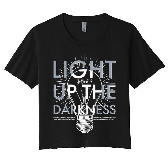 Inspirational Light Up The Darkness John 8:12 Crop Top