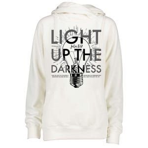 Inspirational Light Up The Darkness John 8:12 Womens Funnel Neck Pullover Hood