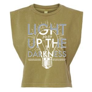 Inspirational Light Up The Darkness John 8:12 Garment-Dyed Women's Muscle Tee