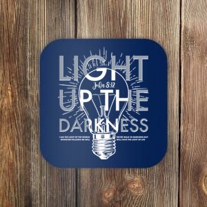 Inspirational Light Up The Darkness John 8:12 Coaster