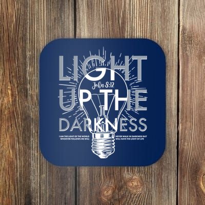 Inspirational Light Up The Darkness John 8:12 Coaster