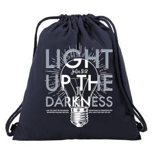 Inspirational Light Up The Darkness John 8:12 Drawstring Bag