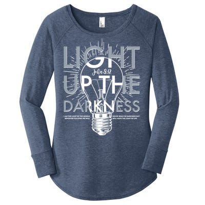 Inspirational Light Up The Darkness John 8:12 Women's Perfect Tri Tunic Long Sleeve Shirt