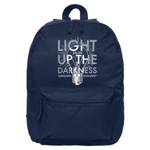 Inspirational Light Up The Darkness John 8:12 16 in Basic Backpack