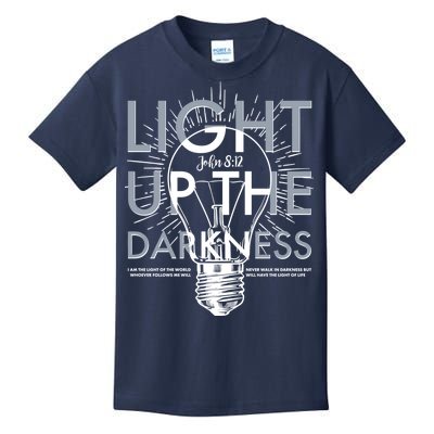 Inspirational Light Up The Darkness John 8:12 Kids T-Shirt