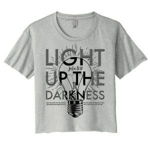 Inspirational Light Up The Darkness John 8:12 Women's Crop Top Tee