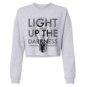 Inspirational Light Up The Darkness John 8:12 Cropped Pullover Crew