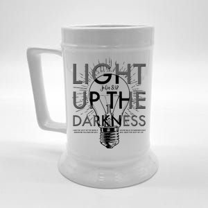 Inspirational Light Up The Darkness John 8:12 Beer Stein