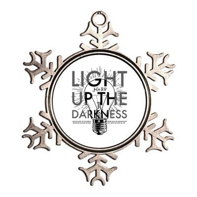 Inspirational Light Up The Darkness John 8:12 Metallic Star Ornament