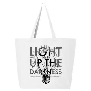 Inspirational Light Up The Darkness John 8:12 25L Jumbo Tote