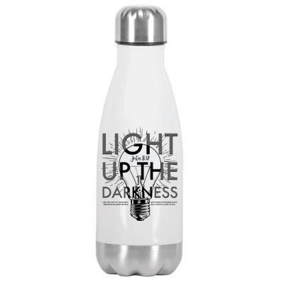 Inspirational Light Up The Darkness John 8:12 Stainless Steel Insulated Water Bottle