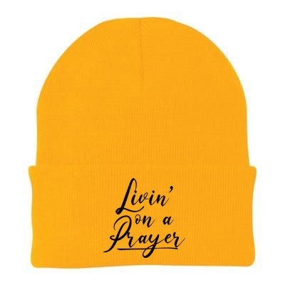 Inspirational Livin' On A Prayer Knit Cap Winter Beanie