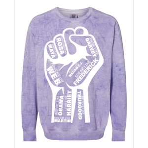 Inspirational People Black History Month Fist Colorblast Crewneck Sweatshirt