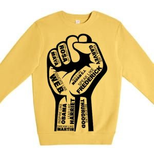 Inspirational People Black History Month Fist Premium Crewneck Sweatshirt